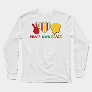 Peace Love Black Long Sleeve T-Shirt